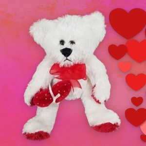 NWT Heart Glitter Bear Collectible Plush Valentine Day Toy Gift